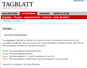 Der fragliche Artikel des fragwürdigen "Journalisten" Christof Lampert wurde inzwischen von den Webseiten der Tagblatt-Gruppe offenbar entfernt: Der ehemalige Verweis zum Artikel über SVP-Nationalrat Lukas Reimann führt ins Leere (siehe Bildschirmfoto)