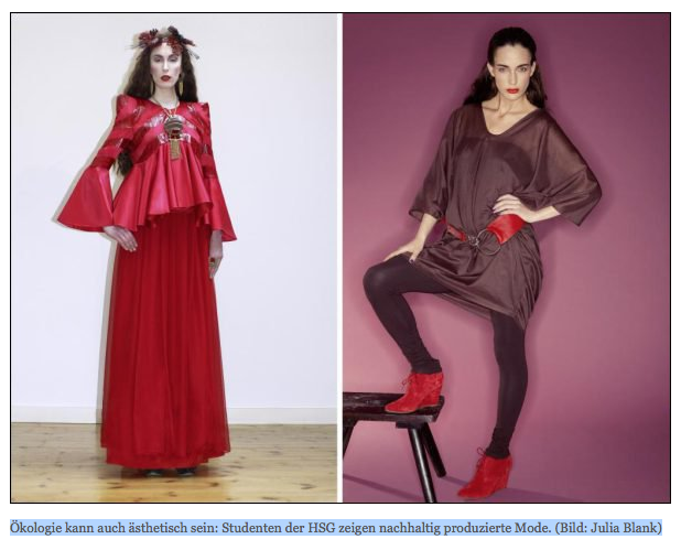 Öko-Mode aus St. Gallen: Doktorandin Kim Podner (Uni SG, Unidress) und Ilda Özalp (Red. 20 Min.) haben offenbar denselben Modegeschmack Öko-Mode aus St. Gallen: Doktorandin Kim Podner (Uni SG, Unidress) und Ilda Özalp (Red. 20 Min.) haben offenbar denselben Modegeschmack