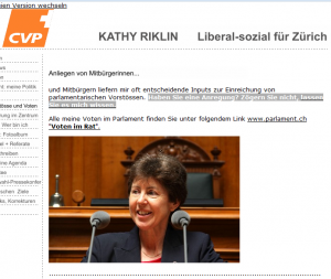 Kathy Riklin schreibst im Logo ihrer Webseite "liberal" und "sozial". Sie sollte sich schämen.