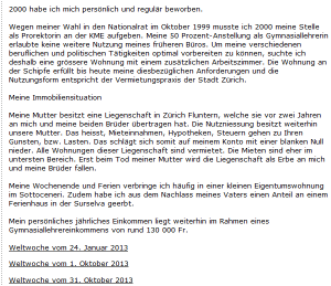 Kathy Rickin behauptet, sie habe "nur" 130.000 Franken zu versteuen... (Bildschirmfotoausriß: Webseite von Kathy Ricklin)