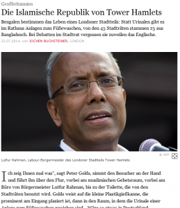 London hat ein Rassismus-Problem (Bildschirmfotoausriß: FAZ)