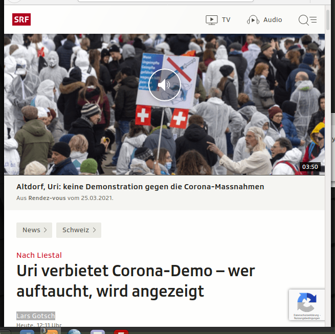 Lars Gotsch Corona-Zahlen Demo Uri Altdorf 10. April 2021